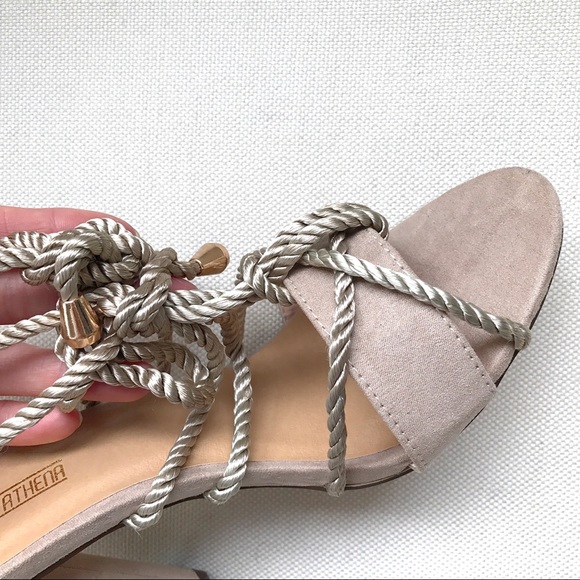LAST ONE‼️ S/8.5 Rope Nude Chunky Heel Sandals!  - Picture 4 of 8